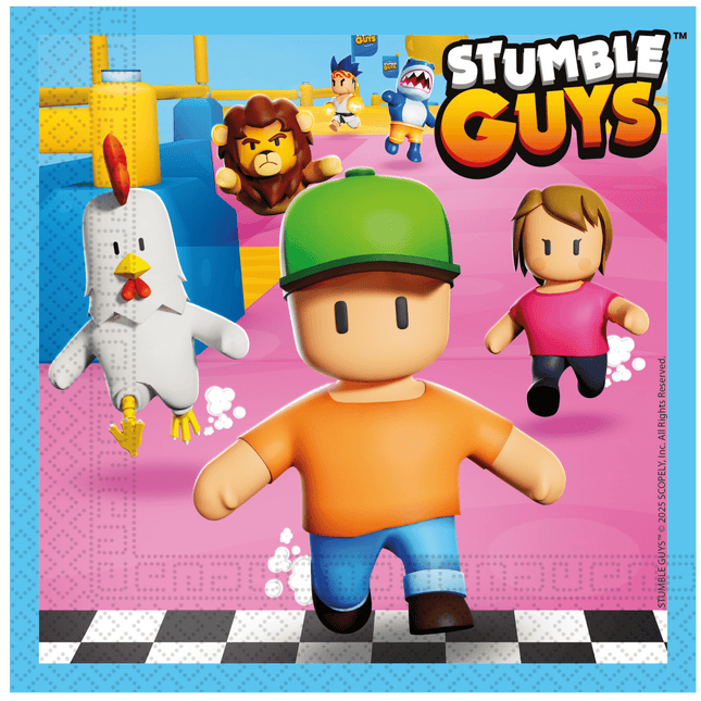 Stumble Guys Servetten 2 Laags 33cm 20st van Procos koop je bij Partywinkel