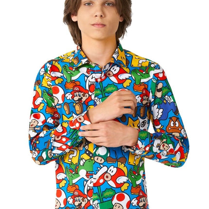 Super Mario Overhemd Jongen Tiener OppoSuits van OppoSuits koop je bij Partywinkel