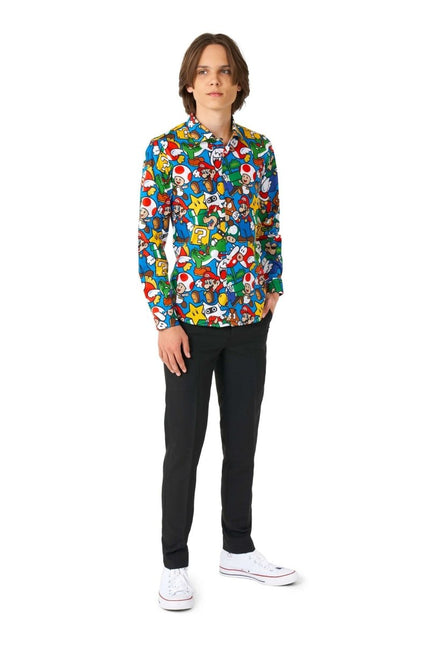 Super Mario Overhemd Jongen Tiener OppoSuits van OppoSuits koop je bij Partywinkel