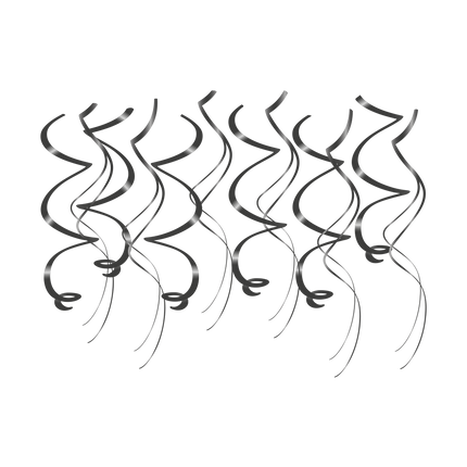 Decoración Colgante Negra Remolinos 12pcs