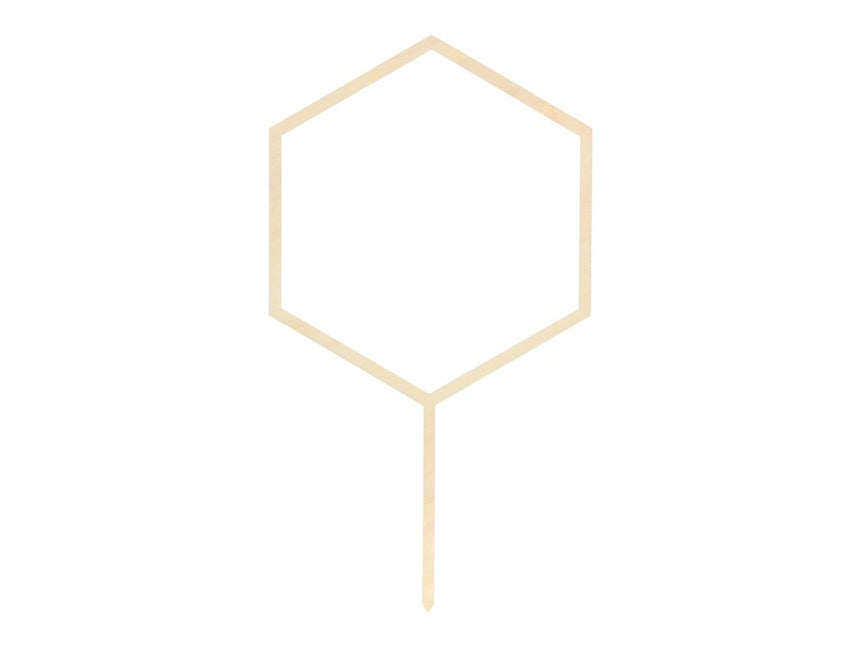 Taarttopper Hexagon Hout 24cm van Partydeco koop je bij Partywinkel