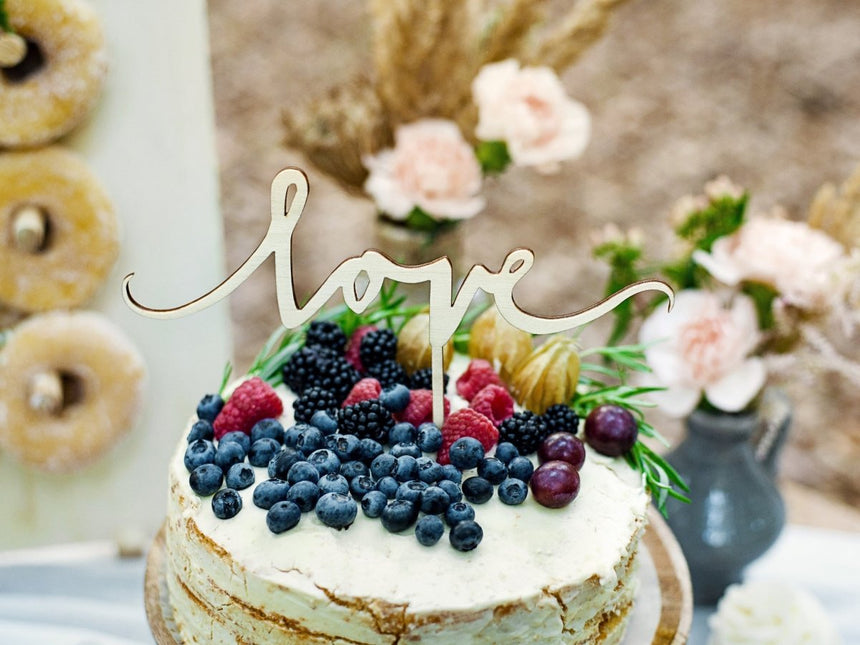 Taarttopper Love Hout 16cm van Partydeco koop je bij Partywinkel