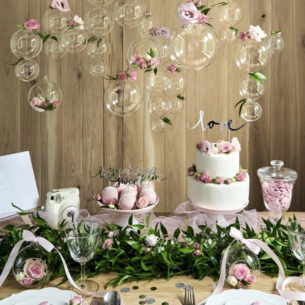 Taarttopper Love Zilver 17cm van Partydeco koop je bij Partywinkel