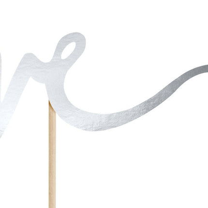 Taarttopper Love Zilver 17cm van Partydeco koop je bij Partywinkel