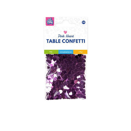 Confeti de Mesa Corazones Rosa 14gr