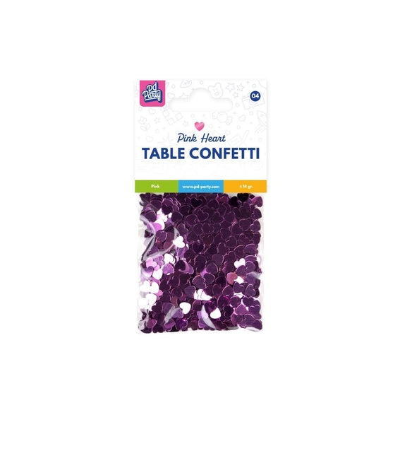 Confeti de Mesa Corazones Rosa 14gr