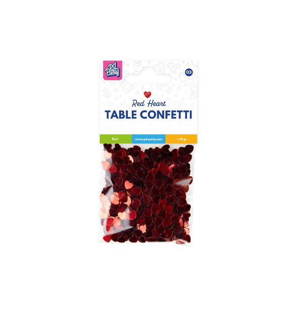 Confeti de Mesa Corazones Rojo 14gr