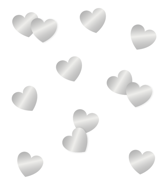 Confeti de Mesa Corazones Plata 14gr