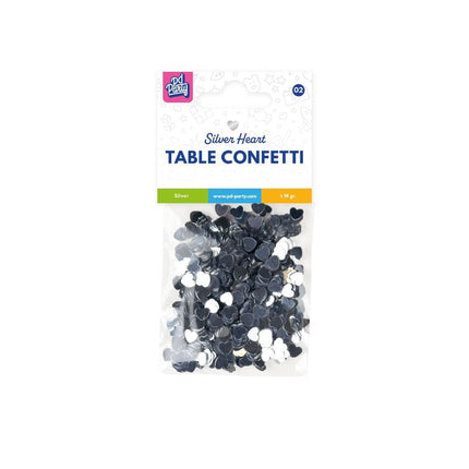 Confeti de Mesa Corazones Plata 14gr