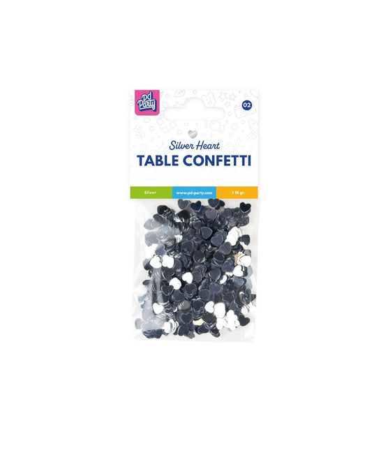 Confeti de Mesa Corazones Plata 14gr