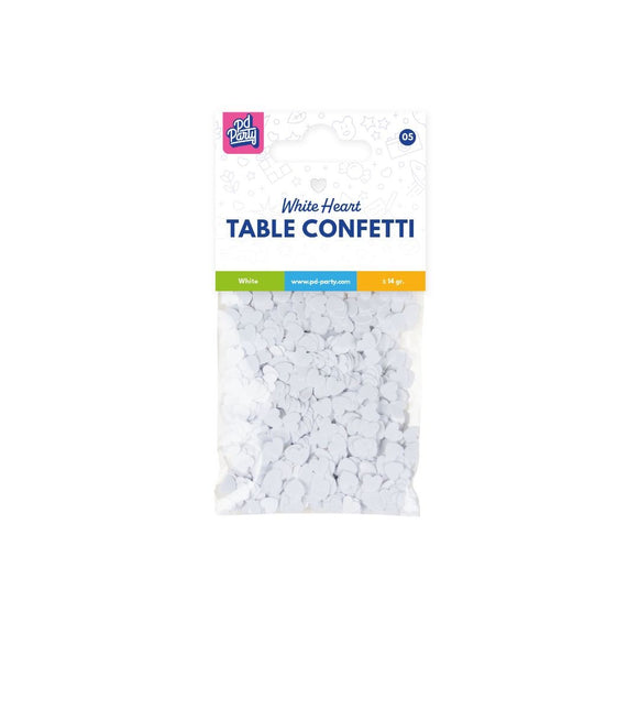 Confeti de Mesa Corazones Blanco 14gr