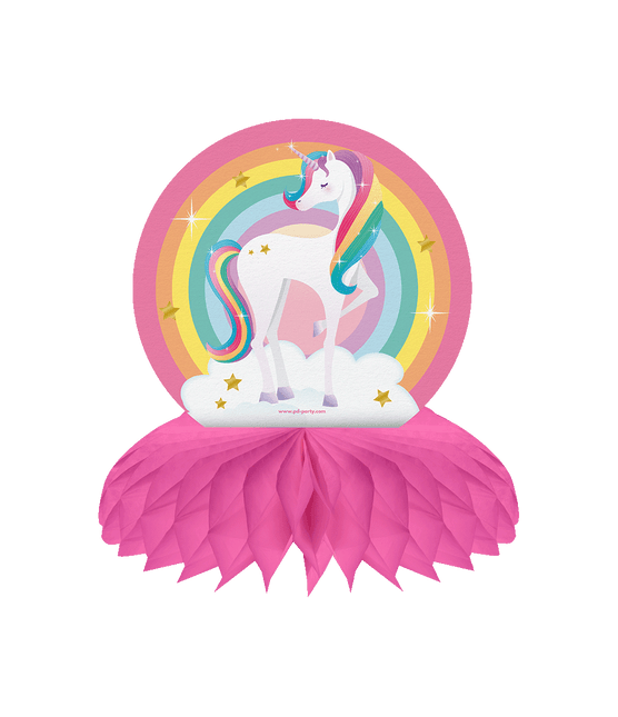 Decoración de mesa con unicornios