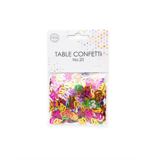 Tafelconfetti 20 Jaar Gekleurd van WeFiesta koop je bij Partywinkel