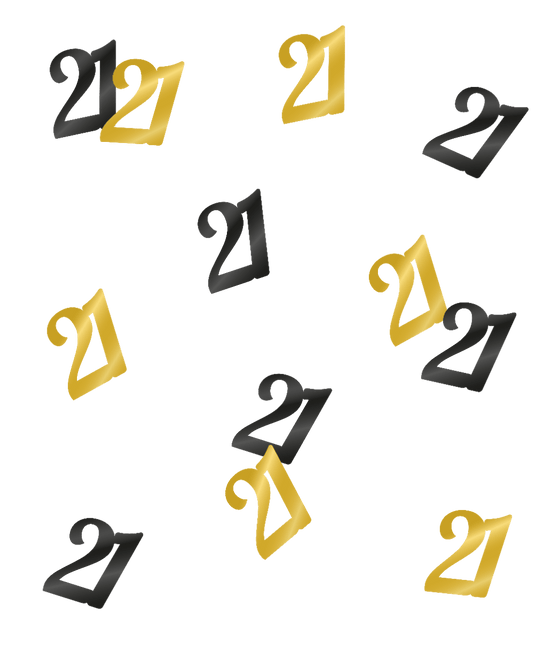 Tafelconfetti 21 Jaar 20gr van Paper Dreams koop je bij Partywinkel