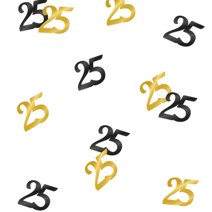 Tafelconfetti 25 Jaar 20gr van Paper Dreams koop je bij Partywinkel