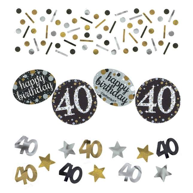 Tafelconfetti 40 Jaar Happy Birthday 34gr van Riethmueller koop je bij Partywinkel