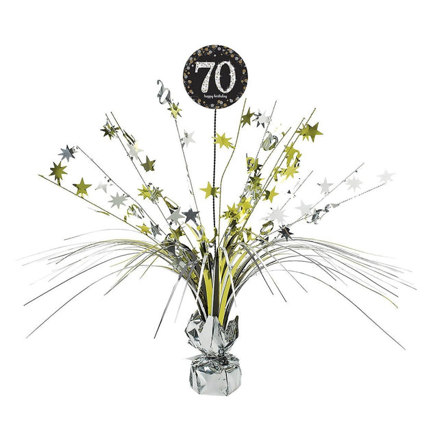 Tafeldecoratie 70 Jaar Happy Birthday 46cm van Riethmueller koop je bij Partywinkel