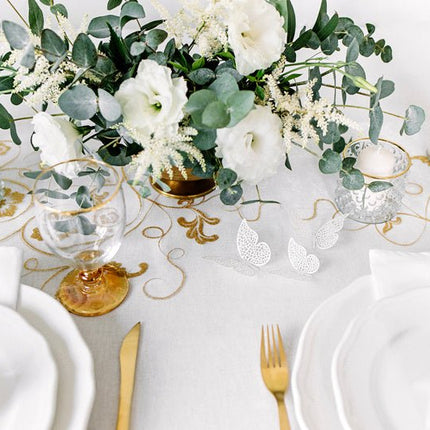 Tafeldecoratie Vlinder Papier Wit 6,5cm 10st van Partydeco koop je bij Partywinkel