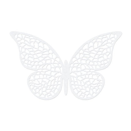 Tafeldecoratie Vlinder Papier Wit 8cm 10st van Partydeco koop je bij Partywinkel