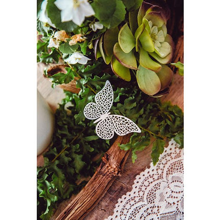 Tafeldecoratie Vlinder Papier Wit 8cm 10st van Partydeco koop je bij Partywinkel