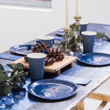 Tafelloper Blauw 40cm 2,4m van Folat koop je bij Partywinkel