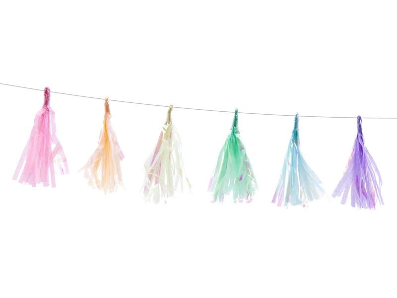 Tassel Slinger Gekleurd Parelmoer 1,2m van Partydeco koop je bij Partywinkel