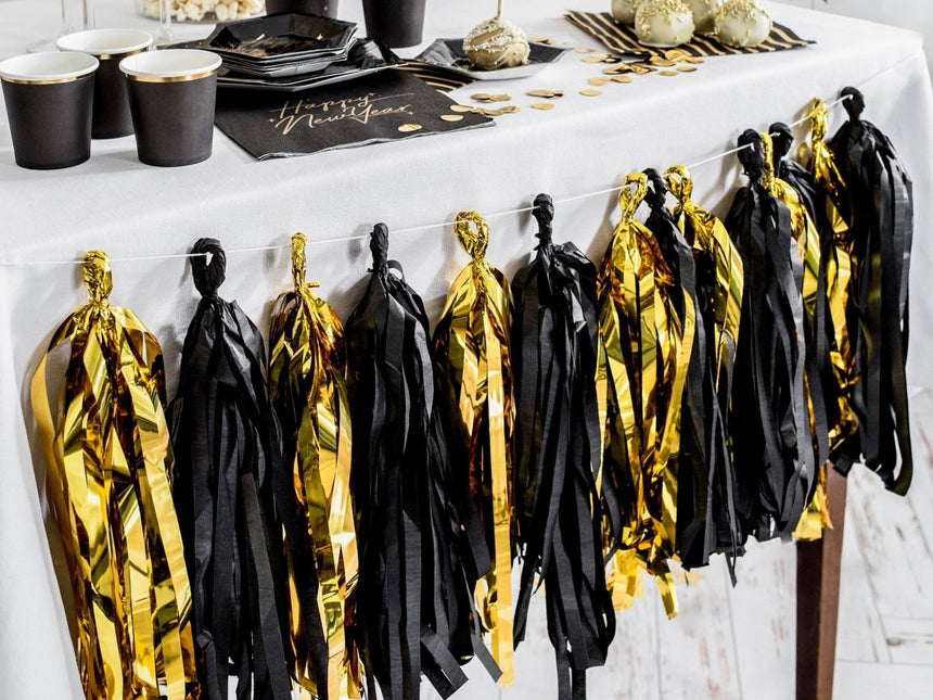 Tassel Slinger Zwart Goud 2m van Partydeco koop je bij Partywinkel