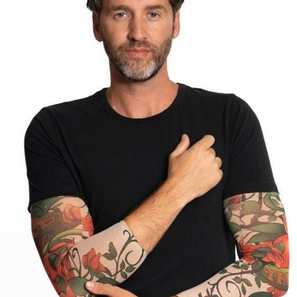 Tattoo Sleeve Roos van Partychimp koop je bij Partywinkel