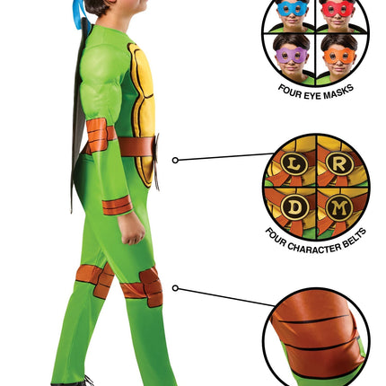 Disfraz 4 en 1 TMNT - Tortugas Ninja Adolescentes Mutantes