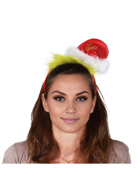 The Grinch Kerstdiadeem met Mini Kerstmuts van CHAKS koop je bij Partywinkel