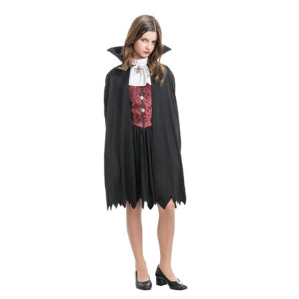 Disfraz de Theodora la Vampira para niñas, negro y rojo