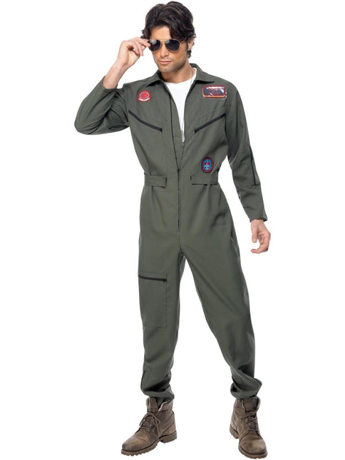 Top Gun Kostuum, Groen van Smiffys koop je bij Partywinkel