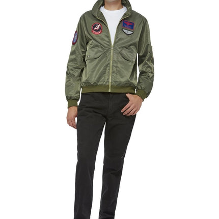 Top Gun Maverick Bomber Jacket, Groen van Smiffys koop je bij Partywinkel