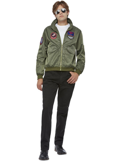 Top Gun Maverick Bomber Jacket, Groen van Smiffys koop je bij Partywinkel