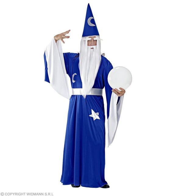 Tovenaar Kostuum Blauw Wit Heren - Partywinkel - 8003558351015