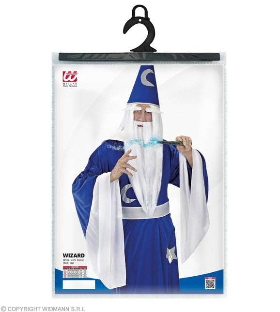 Tovenaar Kostuum Blauw Wit Heren - Partywinkel - 8003558351015