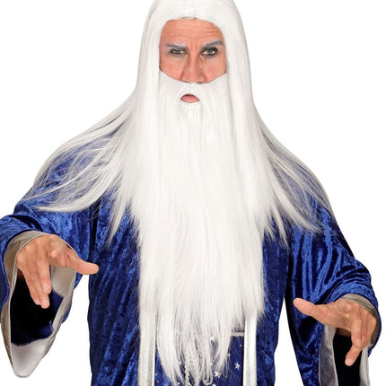 Tovenaar Pruik Met Baard van Widmann koop je bij Partywinkel