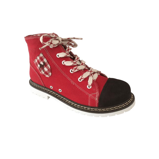Trachtensneakers rood-bruin