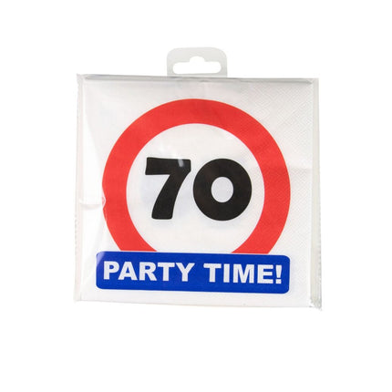 Servilletas 70 Años Señal de Tráfico 16,5cm 16pcs