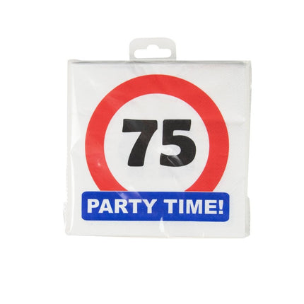 75 Años Servilletas Señal de Tráfico 16,5cm 16pcs