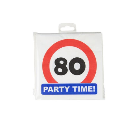 Servilletas 80 Años Señal de Tráfico 16.5cm 16pcs