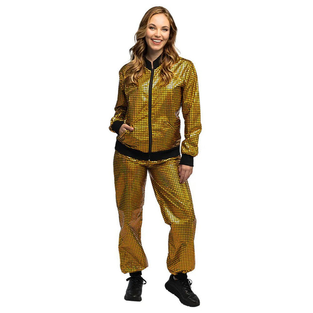 Trainingspak Disco diamond babe goud van Boland koop je bij Partywinkel