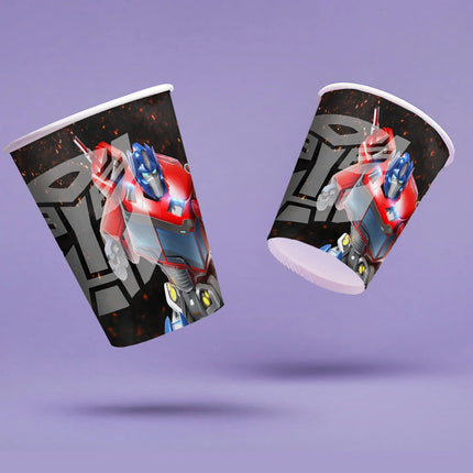 Vasos Transformers de 250 ml, 8 unidades