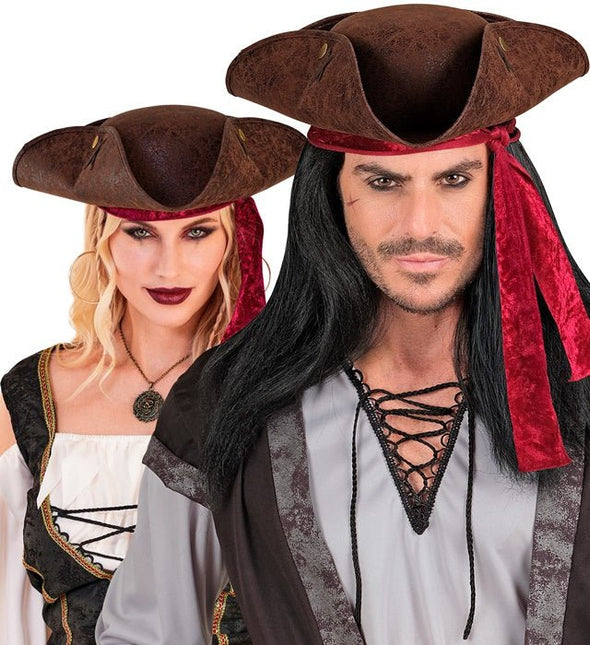 TRICORN VERWEERD LEER BRUIN van Widmann koop je bij Partywinkel