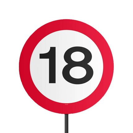Tuinbord 18 Jaar Verkeersbord 52cm van Folat koop je bij Partywinkel