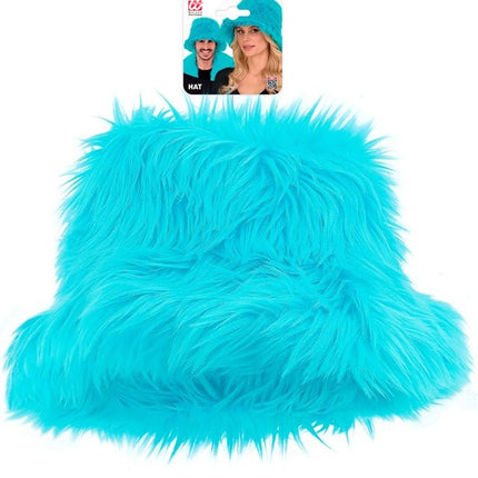 Turquoise Bucket Hat Pluche van Widmann koop je bij Partywinkel