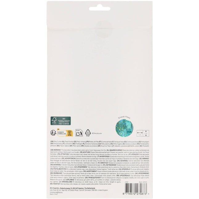 Turquoise Deurgordijn 2m van Folat koop je bij Partywinkel