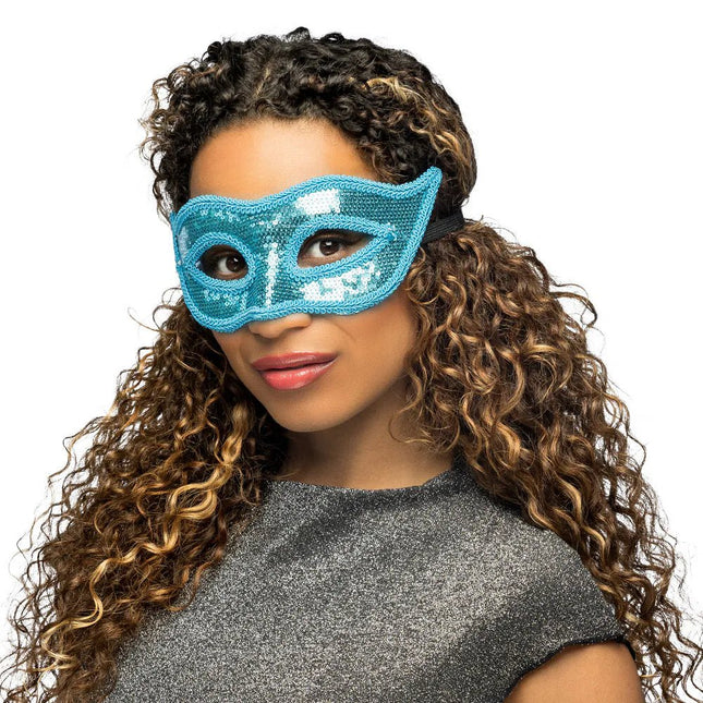 Turquoise Oogmasker Venice van Boland koop je bij Partywinkel