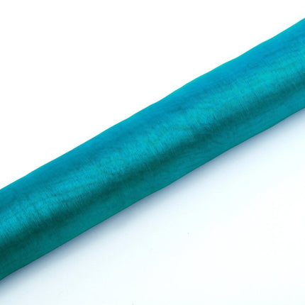 Turquoise Organza Stof 36cm 9m van Partydeco koop je bij Partywinkel