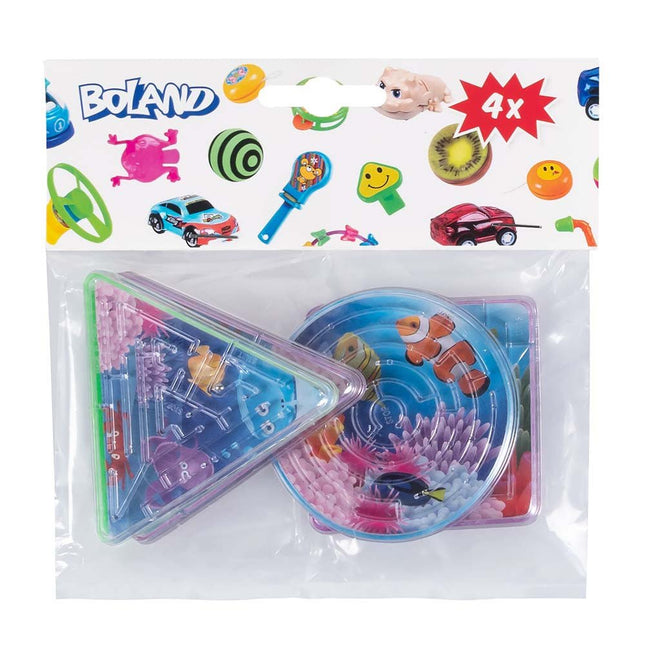 Uitdeelcadeautjes Doolhof Spelletjes 6,5cm 4st van Boland koop je bij Partywinkel